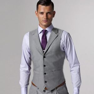 Light Gray Men Suit Groom Vest New Autumn Slim Fit Wedding Groomsmen Waistcoat V Neck Business Men Suit Vest 2020 Custom Made