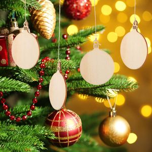 10-упакованные деревянные лазерные рождественские украшения рождественские украшения открытый висячие украшения для дома дерево XMAS ball DIY Craft