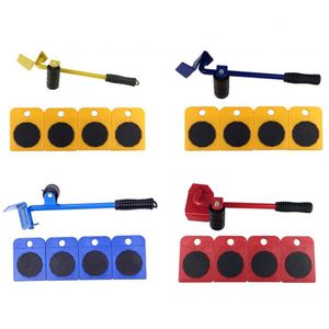 5pcs Sliders Móveis 100 kg / 220lbs Lifter Kit Profissão Pesado Móveis rolo Mover Tool Set Roda Bar Mover Dispositivo Max Up for