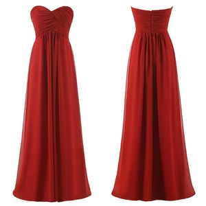 New A-Line Pleated Long Sweetheart Chiffon Maternity Bridesmaid Dresses Floor-length Wedding Party Dresses Bridesmaid Gowns With Ruffles