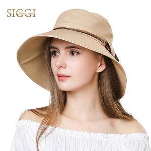 Fance Kvinnor Sommar Sun Hat Wide Brim Chapeu Feminino Praia Chapeau Femme För Girl Packable UpF50 + UV Bucket Cap Cord Beach 69046 D19011106