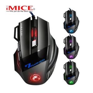 IMICE X7プロフェッショナル有線ゲームマウス7ボタン5500 DPI LED光USBコンピューターマウスゲーマーマウスX7