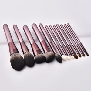 Champagne Makeup Brushes set 12Pcs make-up tools & accessories for Eye shadow loose powder blush cosmetics DHL