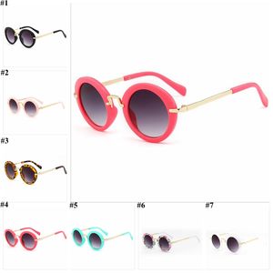 Bambini occhiali da sole ragazzi ombretto rotondo ombra vintage sole vetro sport ragazze fiore stampa occhiali moda bambini bambini estate spiaggia accessori A7436