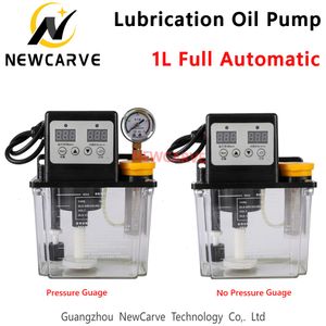 W pełni automatyczna pompa oleju smarowego 1L Litry z manometrem CNC Pompa smarowania elektromagnetyczna 220 V NewCarve