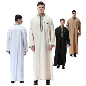 Top Sell Arab Clothing Men Long Jubba Thobe Muslim Abaya Dubai Kaftan Plus Size 2019 New Robe for Men