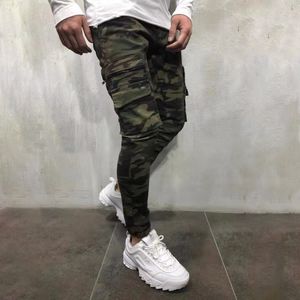 2019 männer Hosen Armee Grün Camouflage Dünne Lange Hosen Patchwork Casual Jeans Männer Modis Streetwear