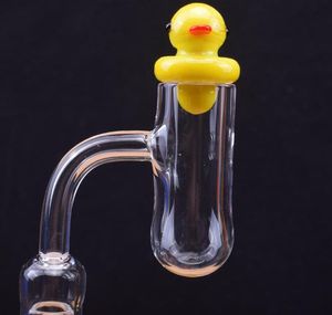 Круглый Bottom Banger Nail Orion Кварц Banger с желтой утки Carb Cap для стекла Bongs Водопроводные трубы Dab Rigs