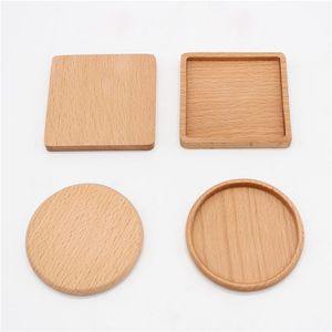 Tea Coffee Cup Pad Square Round Durable Drinking Cup Mat Placemats Decor Home Table Heat Resistant Wood Coasters