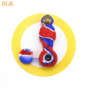 Wholesale Price 4.9 Inch Moon Astronaut Shape Pipes Glass Oil Burner Pipe Multifunction silicone smoking bong glass Herb bowl accessories tool