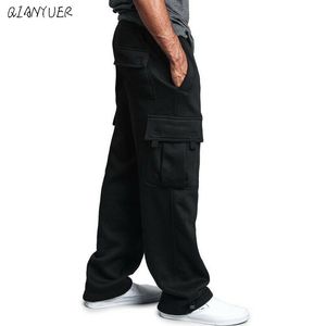 Plus Size Hip Hop Joggers Sweatpants för män och kvinnor Streetwear Big Pocket Cargo Byxor Casual Rak Loose Baggy Byxor