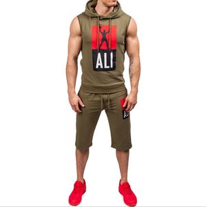 men's designer sports suit 2018 new men's running suit fitness training sleeveless loose men's clothing Running Wea2835