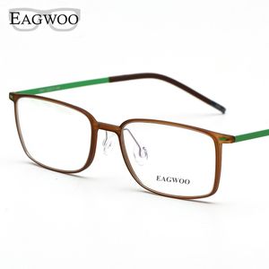Partihandel-Pure Titanium Eyeglasses Girl Men Full Rim Optisk Frame Prescription Spectacle Designad Myopia Eye Glasses 890012