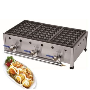 VENDITA CALDA Tipo di gas 3 piastre Macchina per palline di polpo in acciaio inossidabile Takoyaki Grill Takoyaki Machine Baker