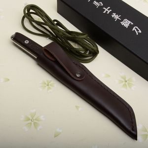 Coltello dritto da sopravvivenza piccolo VG10 Lama Tanto in acciaio damasco Manico in legno Wenge con codolo completo