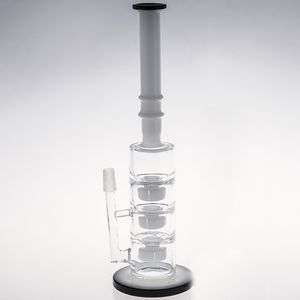 Dwie funkcje Recykler Nargilahs Szklane Bongs Inline PerColator Palenia Bongs Trzy Warstwy Platory Oil Rury wodne Rury 32cm 14.4mm