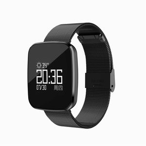 V6 Smart Watch Monitoraggio della frequenza cardiaca della pressione sanguigna Tracker Smart Orologio da polso IP67 Bluetooth Smart Weather Bracciale per iPhone iOS Android Watch