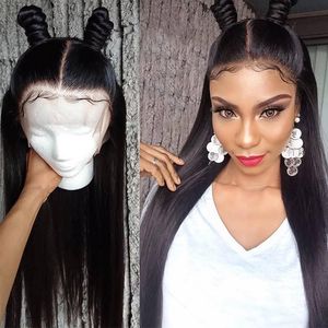 Perucas de cabelo humano reto brasileiras com cabelos de bebê enlameado 4*4 4 Wig Body Wave