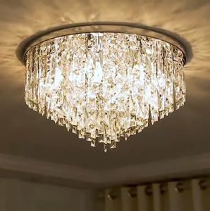 Modern Crystal Chandelier Lighting Flush Mount Chandeliers Light for for Living Dining Room Bedroom Hall Restaurant Hotel Decor LLFA