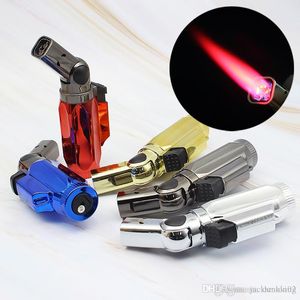 Wholesale Dabs Jet Torch Lighters 4 Flame spray Gun Movable nozzle Butane Gas cigar Lighter Professional Kitchen Torch Jet BBQ Lighters