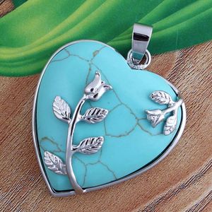 Heart-shaped pendant charm crystal natural stone necklace earrings jewelry making