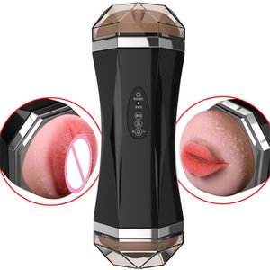 Silicone buceta oral real buceta vibrador brinquedos sexuais para homens voz copo de aeronaves masturbação masculino boquete buceta chupando máquina sexual j190629