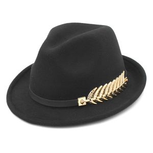Fedora Hats for Women Men Roll-Up Short Brim Trilby Jazz Cap W/Fish Bone Belt