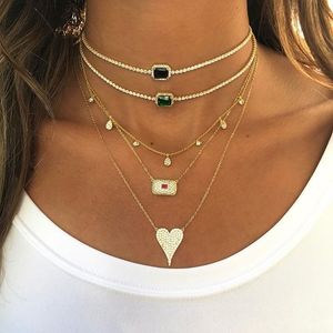 Wholesale-wedding engaegment bridal choker diamond necklace tennis cz chain trendy gorgeous elegance lady jewelry