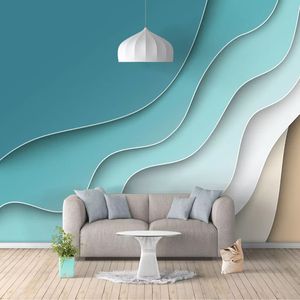 ドロップシップカスタム3D壁紙現代の3D立体エンボス抽象ラインアート壁画レストランリビングルームベッドルーム装飾壁画