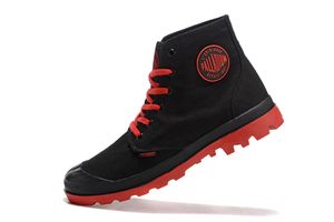 Sapato de designer de venda quente PALLADIUM Martens Tênis verde militar Confortável e barato Botas de tornozelo com cadarço Lona Homens Sapatos casuais frete grátis