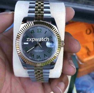 Высококачественные мужские часы 40мм моды Наручные часы два тона серебра желтого золота нержавеющей стали автоматические механические мужские часы