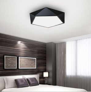 Ultradünne moderne LED-Deckenleuchten, einfache Heimdeko-Leuchten, Schlafzimmer, Esszimmer, Wohnzimmer, Eisen, Schwarz, Weiß, Fünfeck-Deckenleuchte MYY