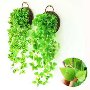 artificial plants greenery for decoration Fake Hanging Vines Plants Leaves Garland wall decor balcony Home Wedding Decoration accessories