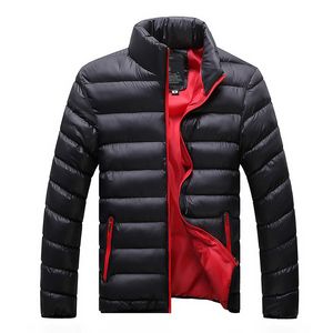 Winter Men's Hooded Parkas Full Zip Warm Cotton Sports Bomber Jackets Muscle Fit Fashionable Tide Casual Black Coat for Autumn