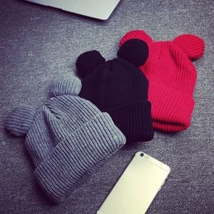 1pcs Hat Female Winter Caps Hats For Women Devil Horns Ear Cute Crochet Braided Knit Beanies Hat Warm Cap Hat Bonnet Homme Gorro S18120302