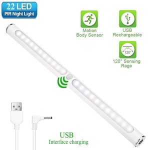 30CM 22 LED Под кабинет управления Датчик света Wireless Motion Сенсорный USB аккумуляторная Шкаф Шкаф Свет Ночники