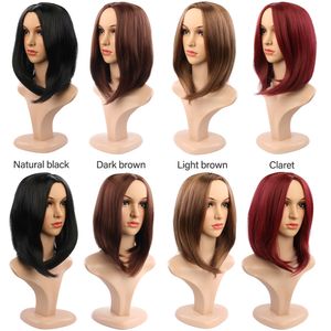 Straight Wigs Synthetic Hair Extensions Ladies BOBO Middle Clip In Hairpieces Party Soft Lace Hair