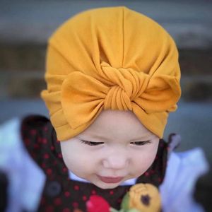 MIXIU Cappello da bambino con fiocco rotondo Colore caramella Turbante per bambini Berretto morbido e caldo Copricapo per bambini Accessori per capelli elastici per orecchie