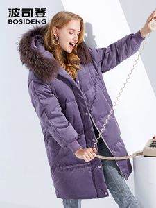 Fashion- inverno profundo para baixo casaco mulheres para baixo jaqueta com capuz de pele real colarinho impermeável quente engrossar b80141552ds