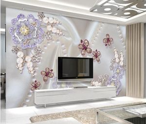 Custom 3D Photo Wallpaper Star Universe Galaxy Room Pearl diamond inlaid flower butt Wall Painting Living Room Bedroom Wallpaper Home Decor