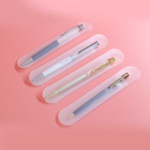 Plastic Frosted Translucent Pencil Bag Solid Color Pen Gift Bag Glossy Pen Pouch