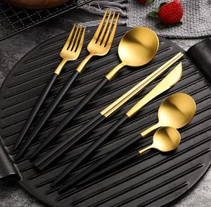 new design stainless steel Flatware Sets thanksgiving wedding dinner set Western tableware folk spoon knife cutlery high quality tableware