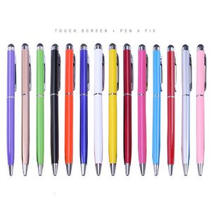 고품질 2 in 1 스타일러스 터치 펜 ipad iPhone HTC Samsung 용 다채로운 크리스탈 용량 성 터치 펜