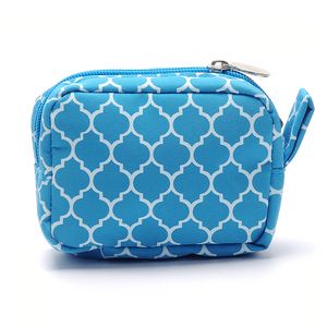 Wholesale Quatrefoil Cosmetic Bag Small Size Microfiber Makeup Bag Travel Toiletry Case Girl's Beauty Zip Pouch DOM-108069