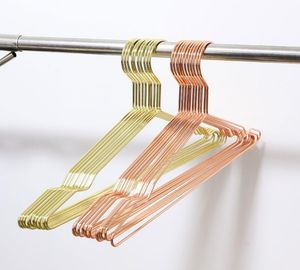 300pcs Rose Gold Metal Clothes Shirts Hanger with Groove Heavy Duty Strong Coats-Hanger Suit Hangers SN825