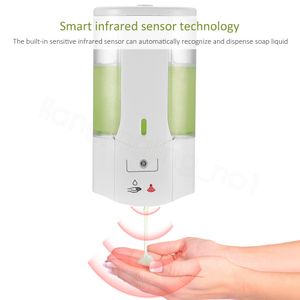 400ml Automatic Soap Dispenser Wall-Mounted Sensor Soap Dispenser Hand Sanitizer Shampoo Container For hotel Kitchen Bathroom FFA4155-4