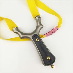 Stainless Titanium Steel Metal Slingshot with Powerful Rubber Band for Outdoor Hunting