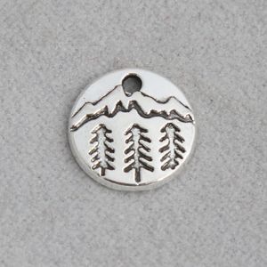 Wholesale Fashion Outdoor Vintage Single Side Round Mountain Charms For Camper 10mm 200pcs AAC1249