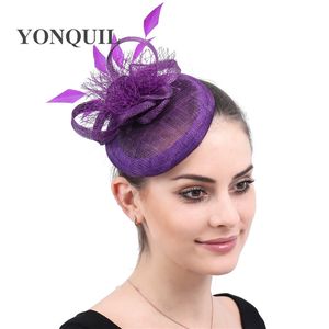 Vintage Women Sinamay Fascinator Hat Hairpin Ladies Female Hair Accessories Church occasion Party Floral Mesh Veil Headband free shipping