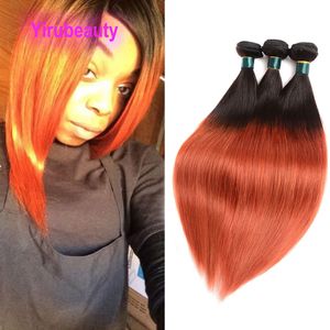 Brazilian Virgin Hair 1B/350 Straight 3 Pieces/lot Bundles 10-28inch Three Bundles 1b 350 Ombre 100% Human Hair Extensions